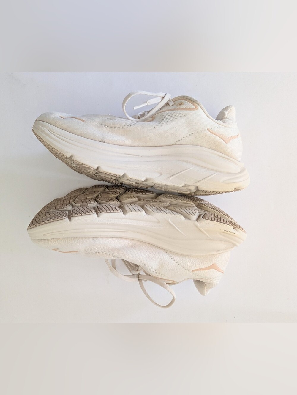Hoka Clifton 9 Women's Running Shoes Size 9D Vanilla / Birch Great Condition - Picture 9 of 12